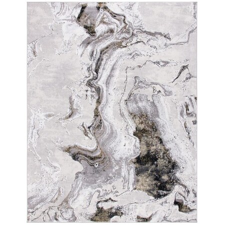 Safavieh 5 ft. 5 in. x 7 ft. 7 in. Amelia Contemporary Rectangle Power Loomed Area Rug Grey & Gold ALA277G-5